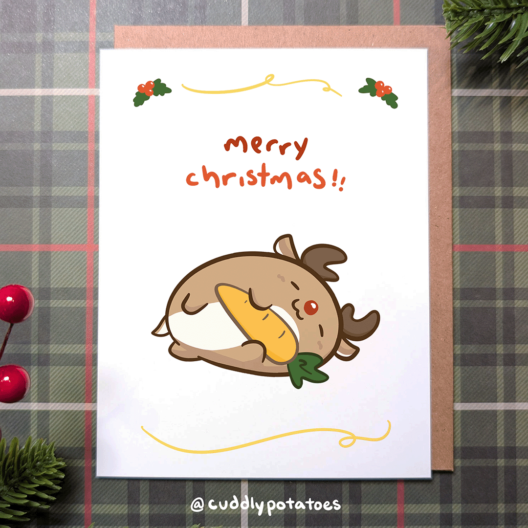 Merry Reindeer - A2 Card Set of 8