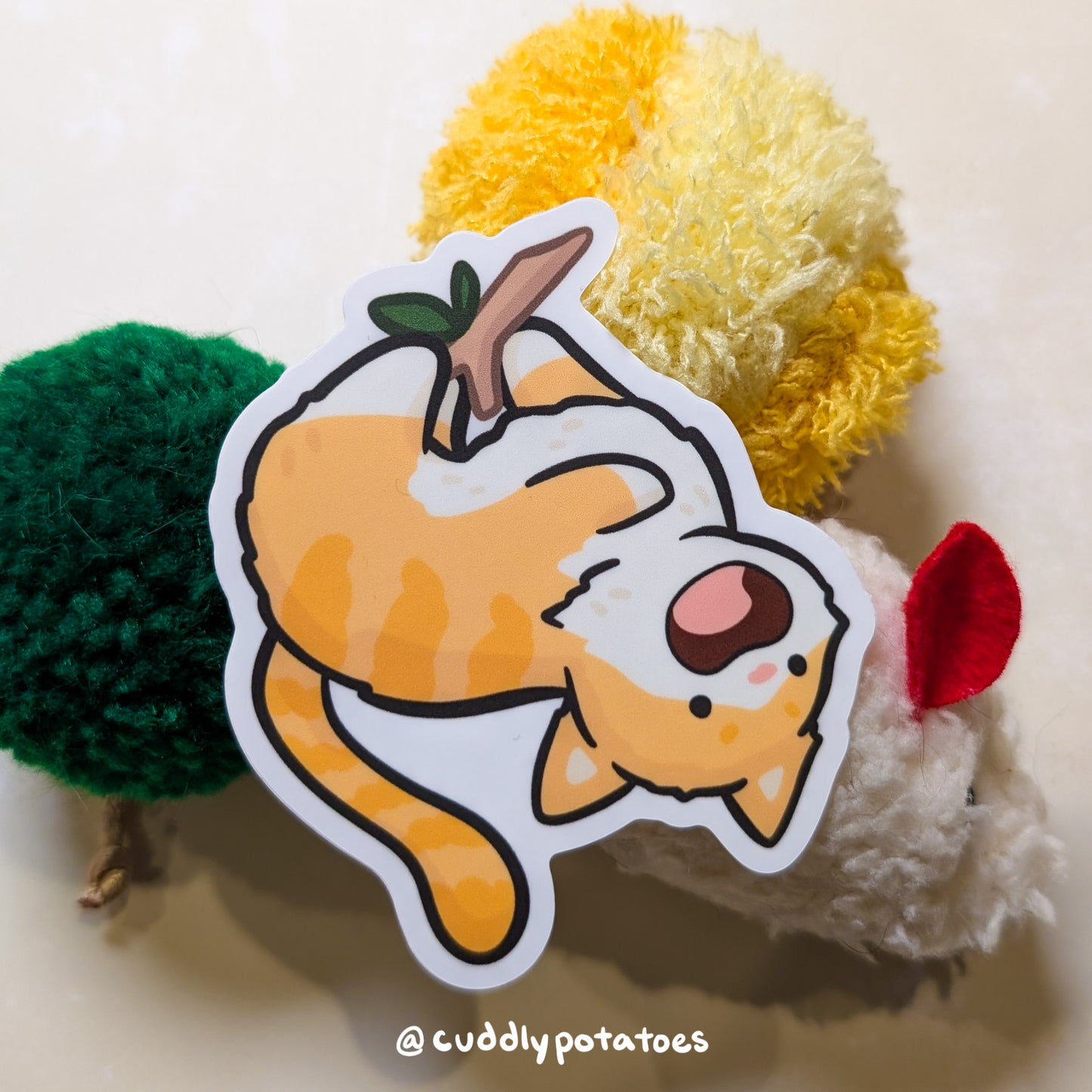 Orange Kitty Vinyl Sticker