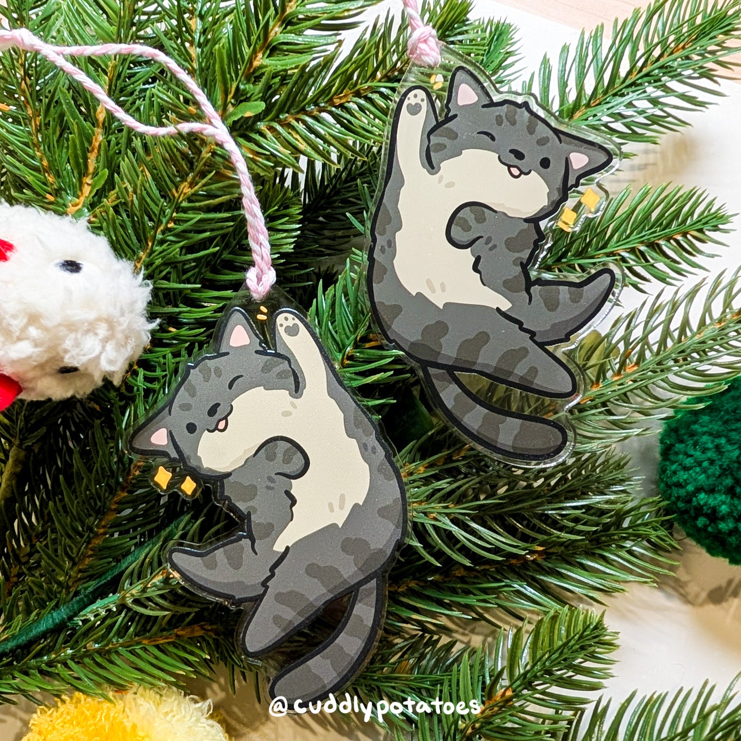 Tabby Kitty Acrylic Ornament