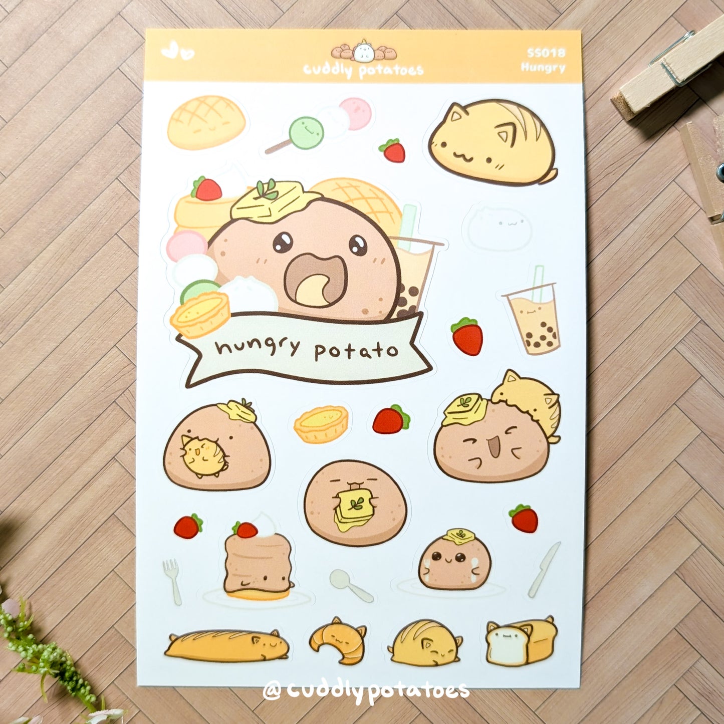 Hungry Potato & Cat Loaf - Sticker Sheet