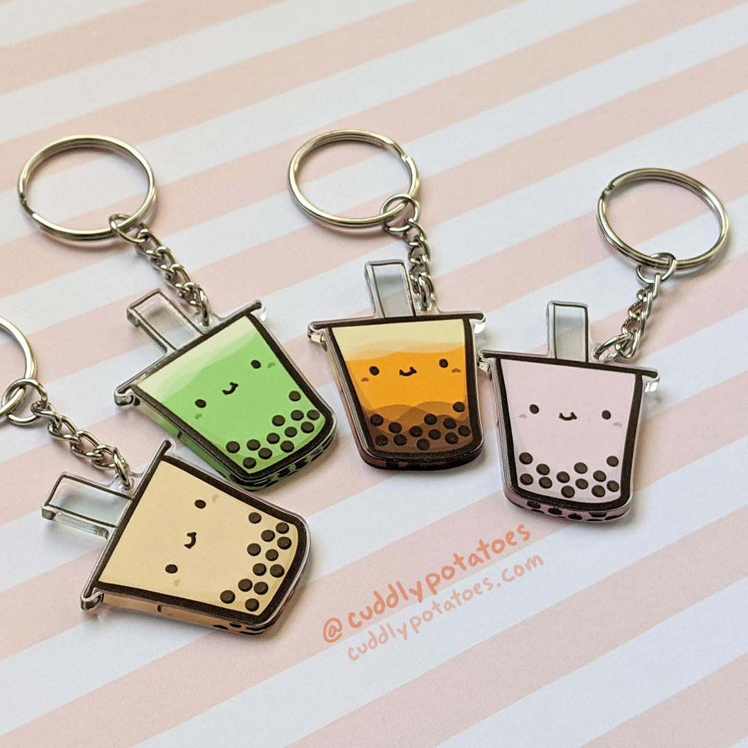 Boba Milk Tea Acrylic Charm (Assorted Flavors)