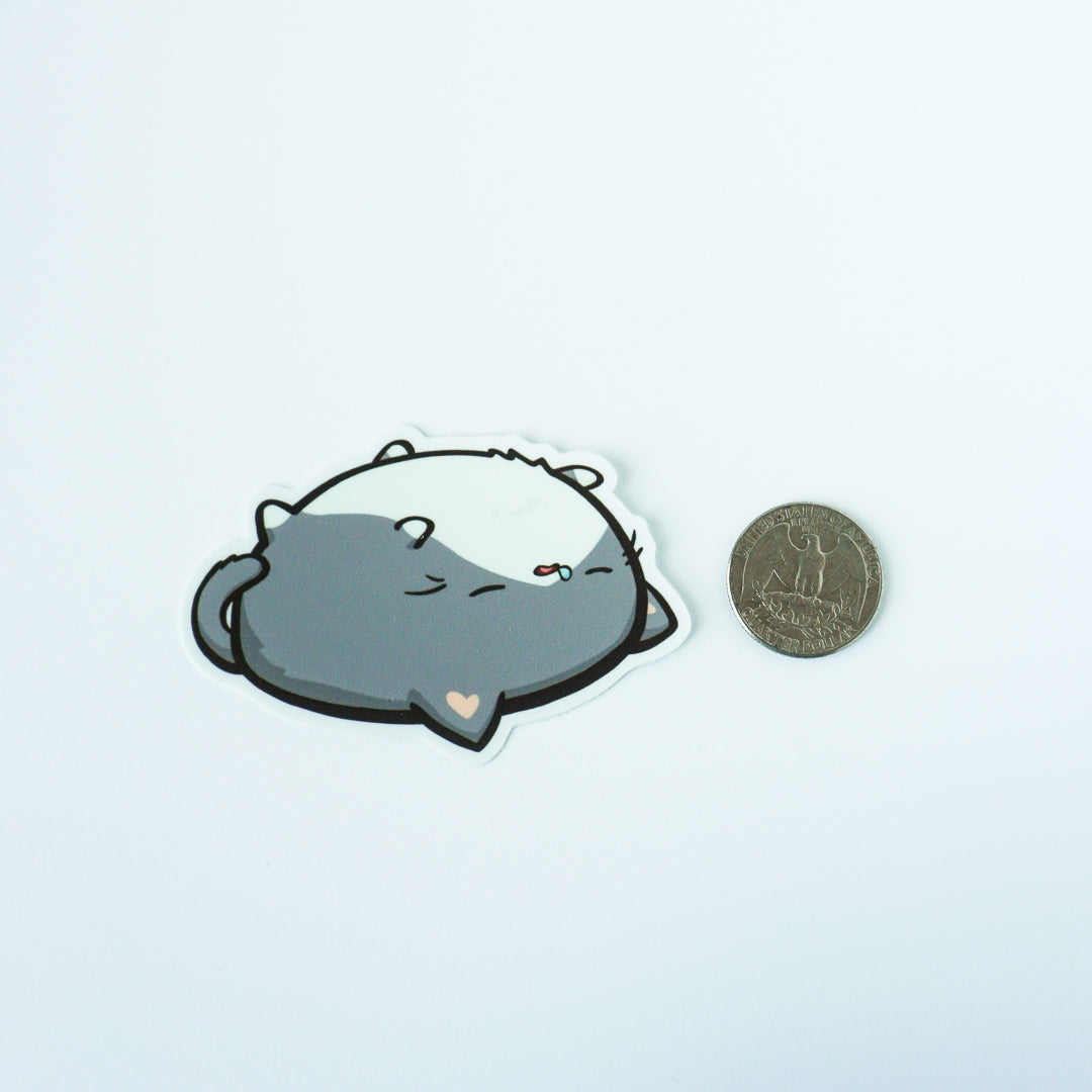 Sleepy Potatocat Vinyl Sticker