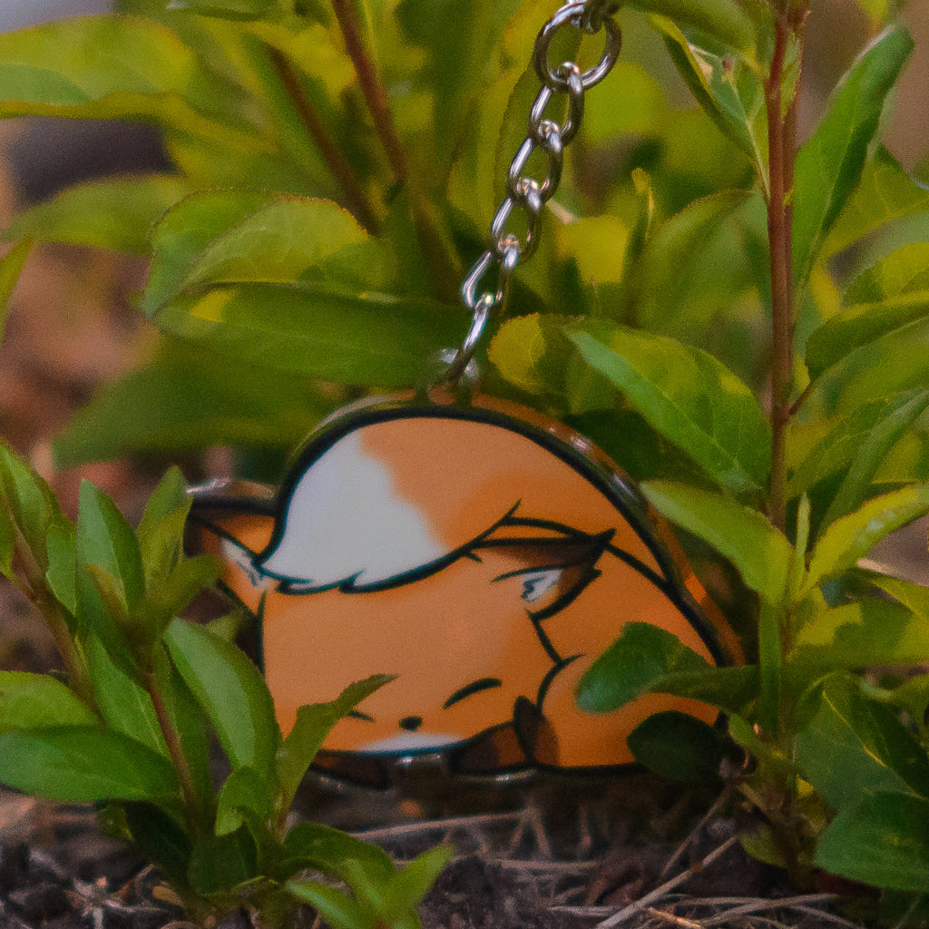 Sleepy Flurfles the Fox Acrylic Charm