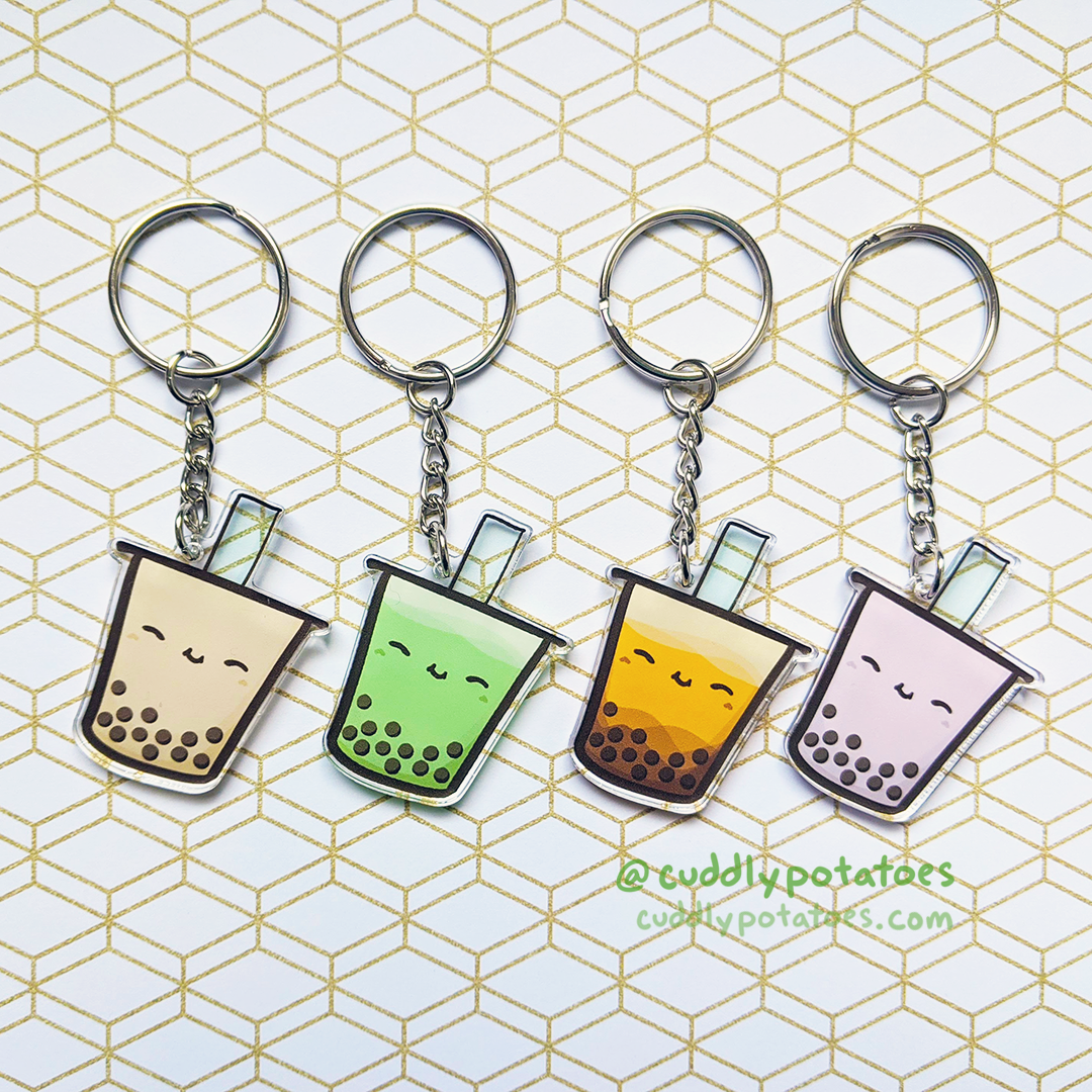 Boba Milk Tea Acrylic Charm (Assorted Flavors)