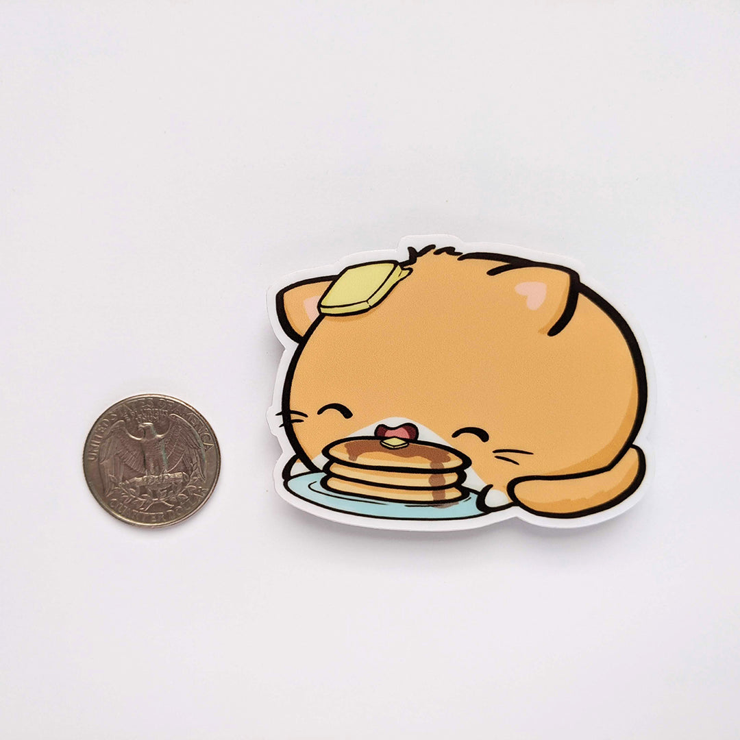 Pancake Cat Vinyl Sticker