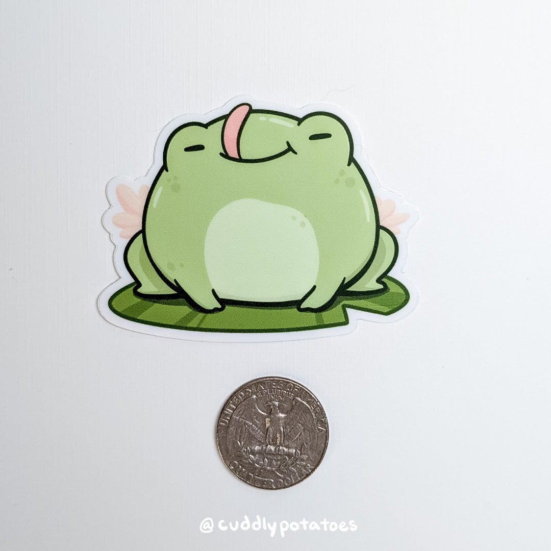 Froggo Blep Vinyl Sticker