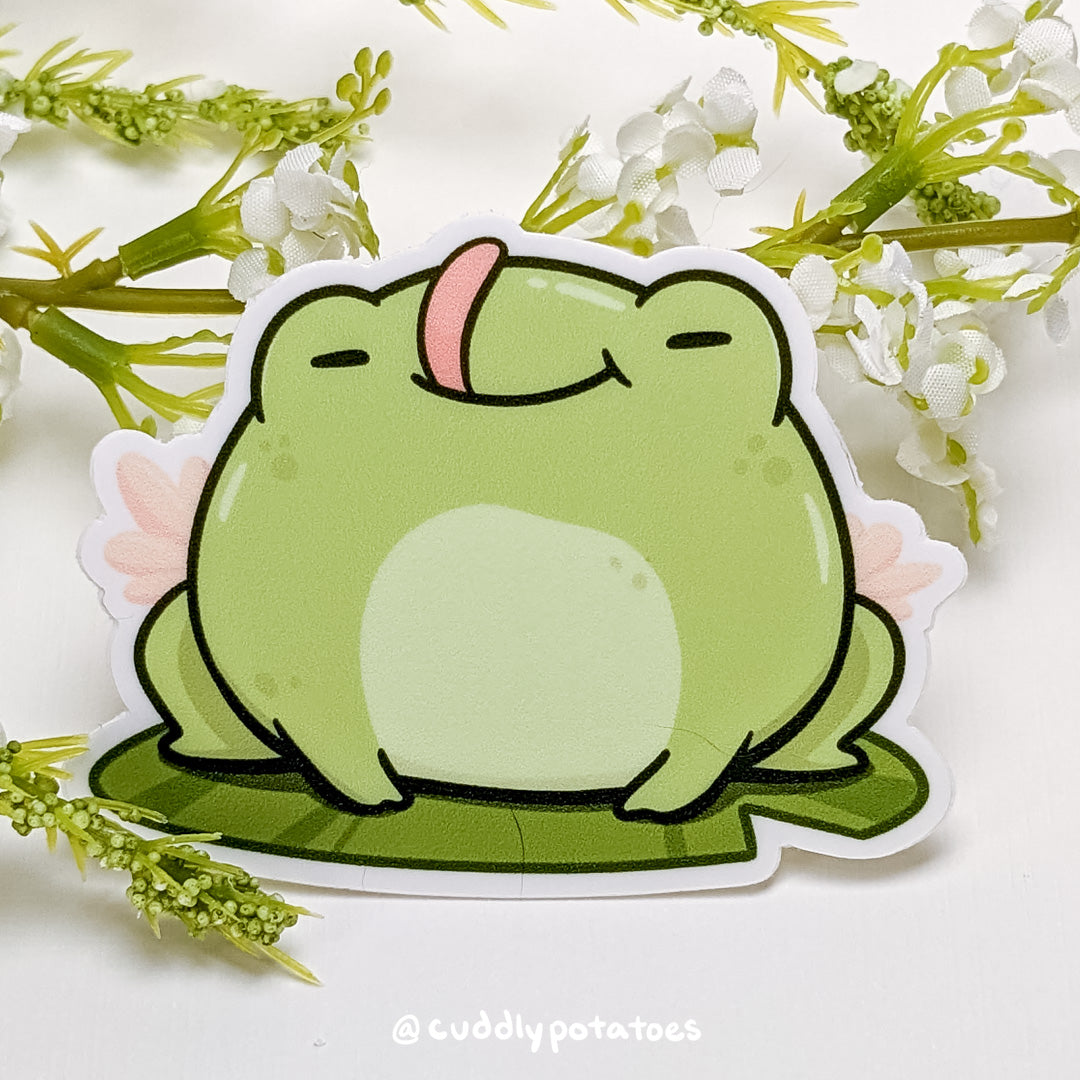 Froggo Blep Vinyl Sticker