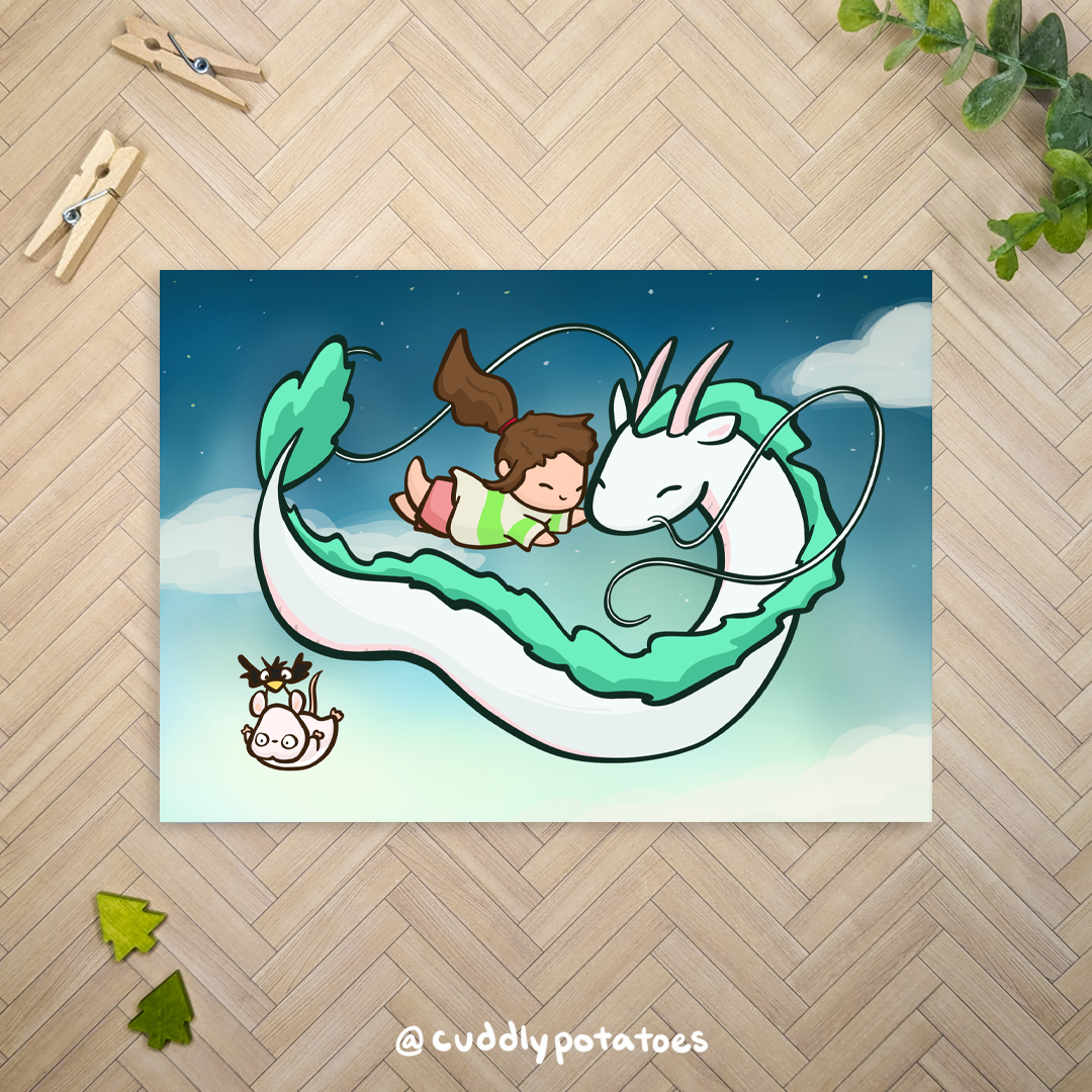 Chihiro and Haku - 5x7 Print