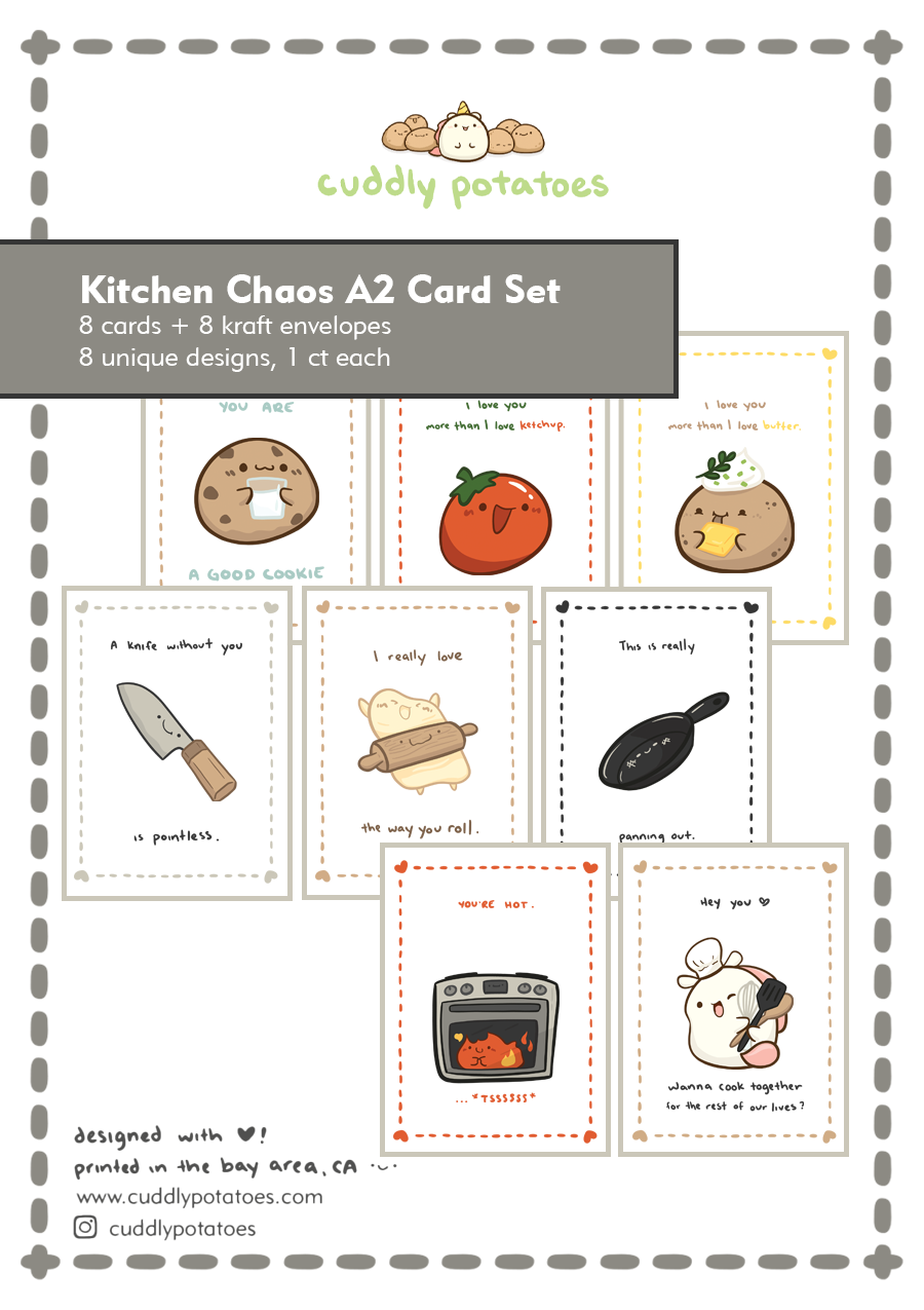 Kitchen Chaos - A2 Card Set of 8