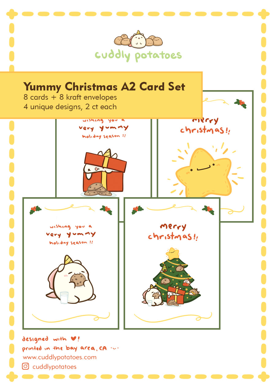 Yummy Christmas - A2 Card Set of 8