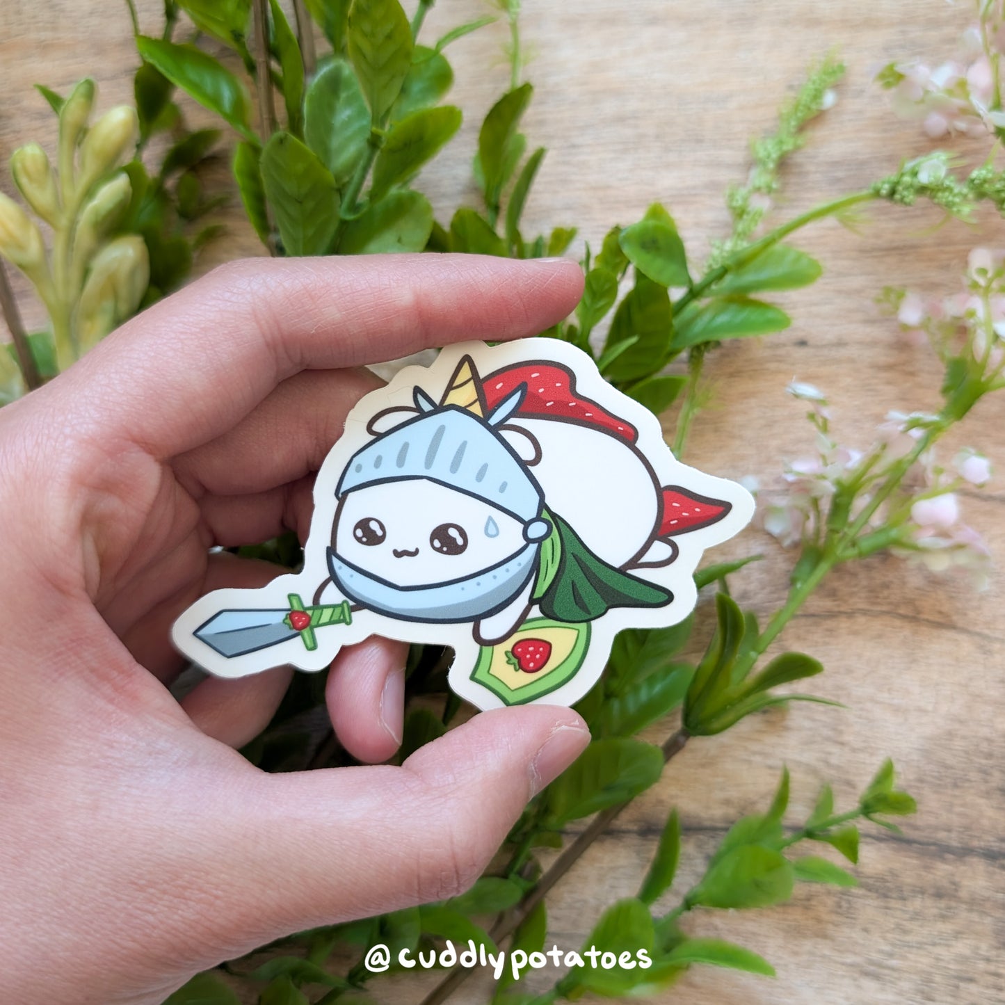 Strawberry Knight Vinyl Sticker