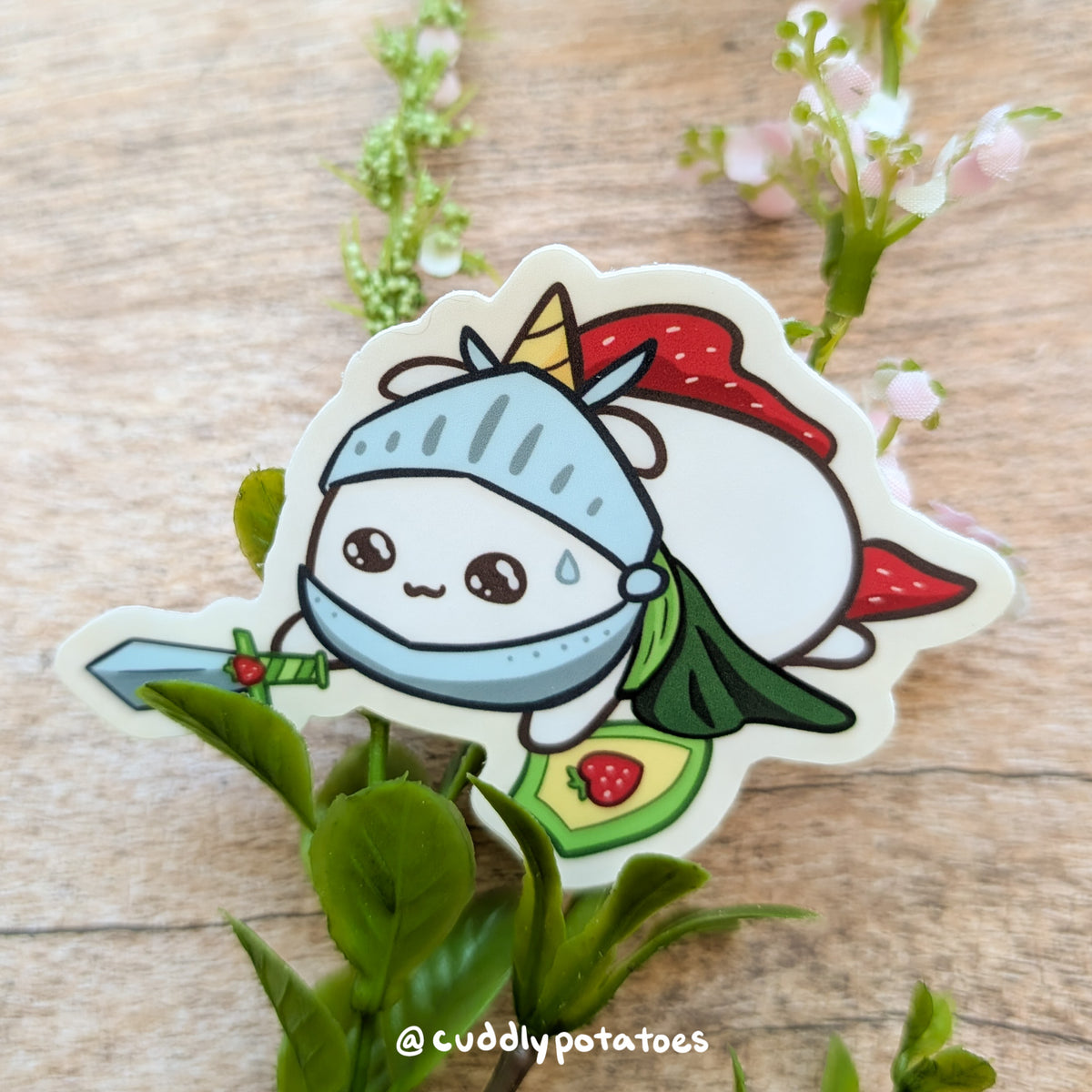 Strawberry Knight Vinyl Sticker