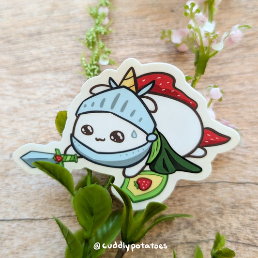 Strawberry Knight Vinyl Sticker