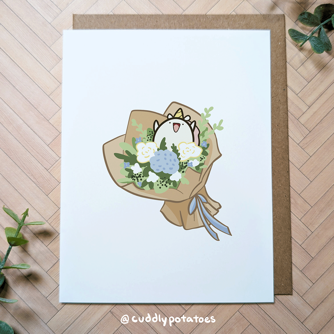 Potatocorn Bouquet - A2 Card