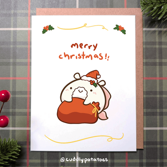 Merry Christmas Santa Potatocorn - A2 Card