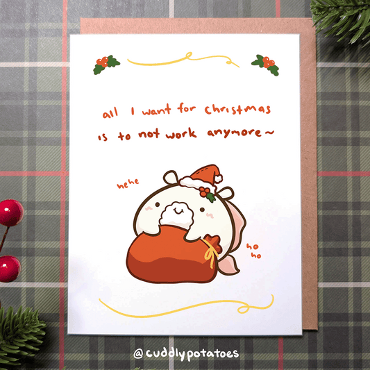 All I Want Potatocorn Santa - A2 Card