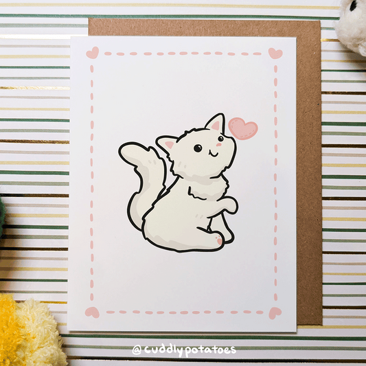 White Kitty - A2 Card