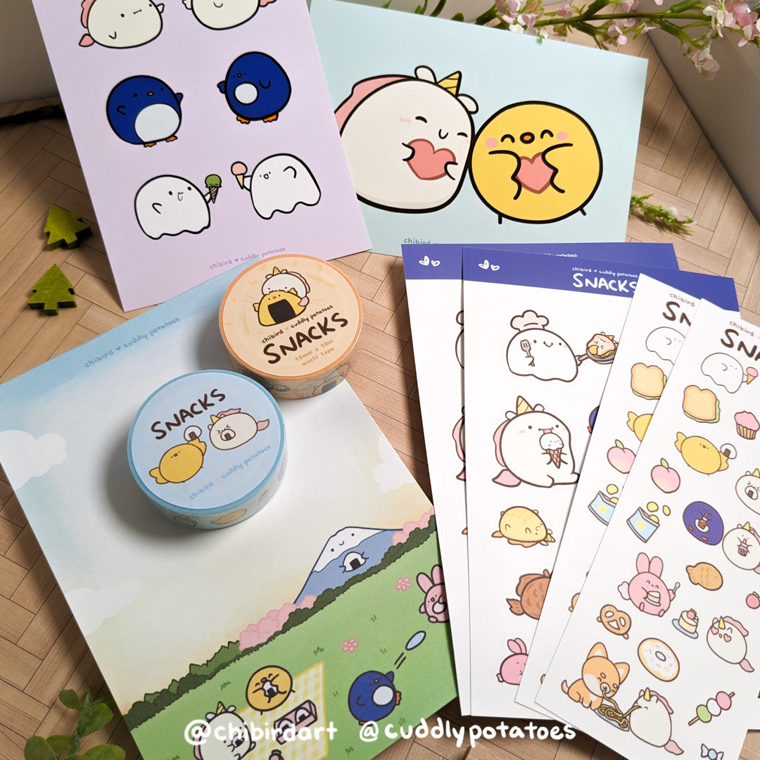 ALL THE SNACKS - Stationery Collector Set (Chibird x Cuddly Potatoes Collab)