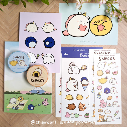 ALL THE SNACKS - Stationery Collector Set (Chibird x Cuddly Potatoes Collab)