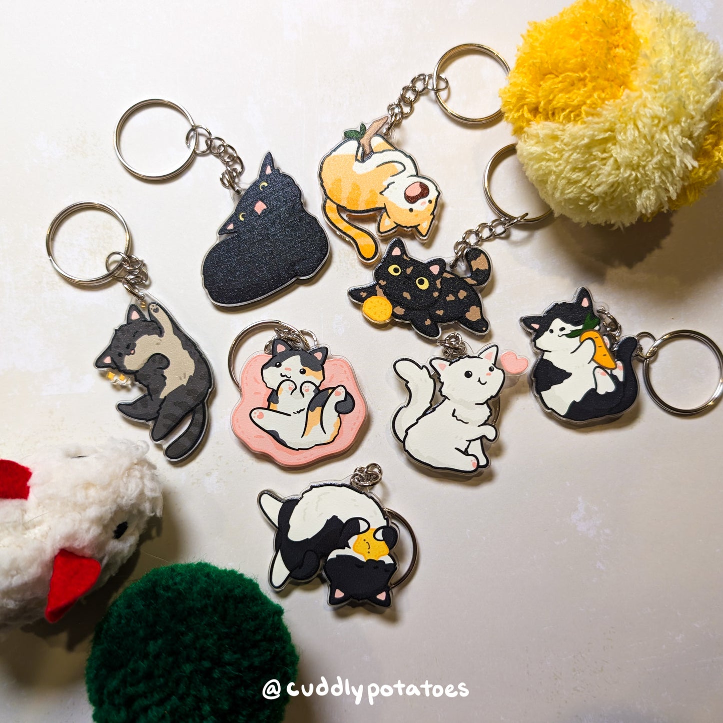Cuddly Kitties Acrylic Charms