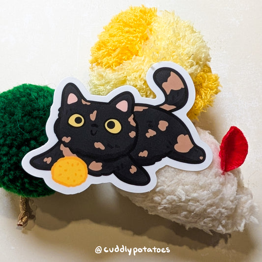 Tortie Kitty Vinyl Sticker