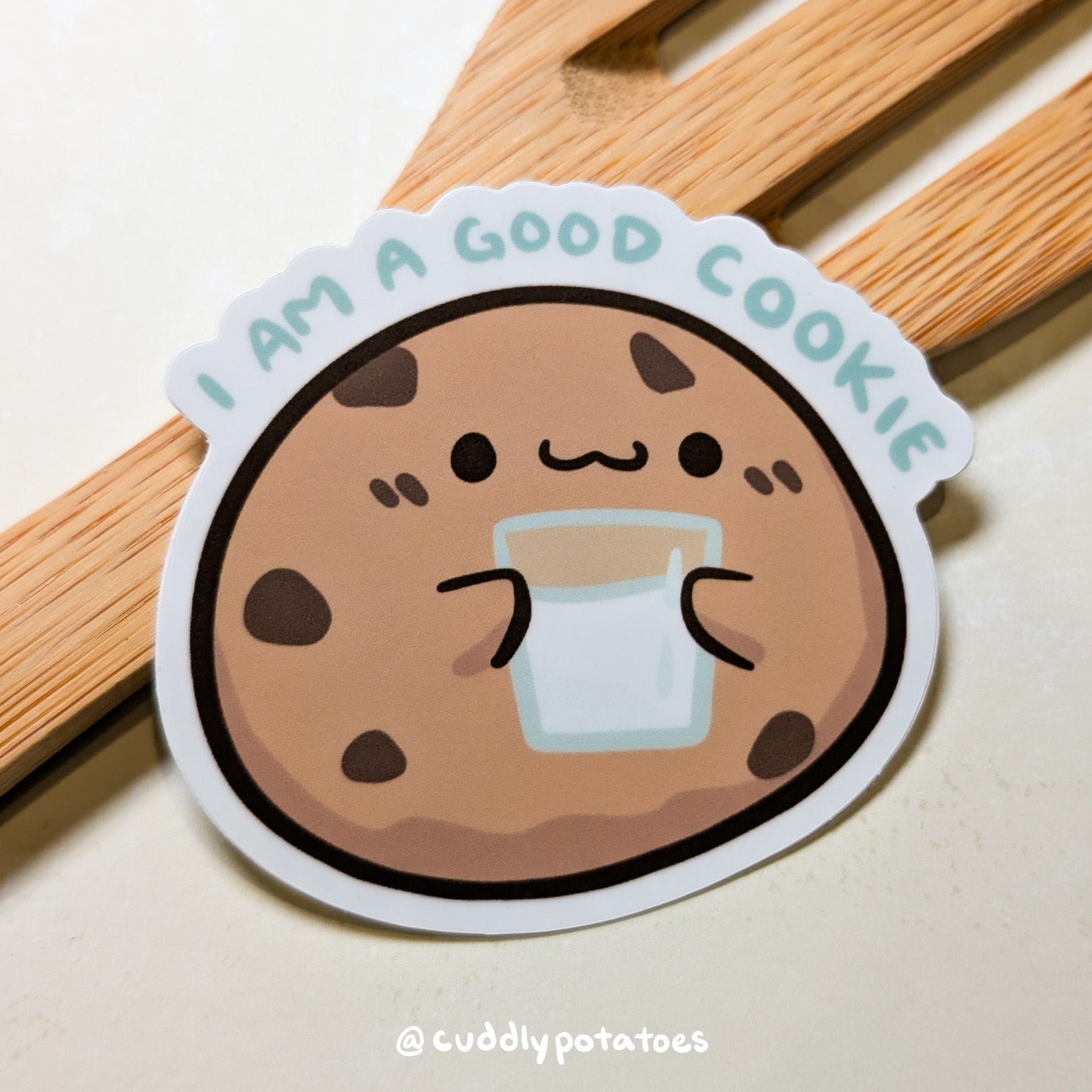 Cookies In Computer Sticker Good Cookie Vinyl Sticker – Cuddly Potatoes
