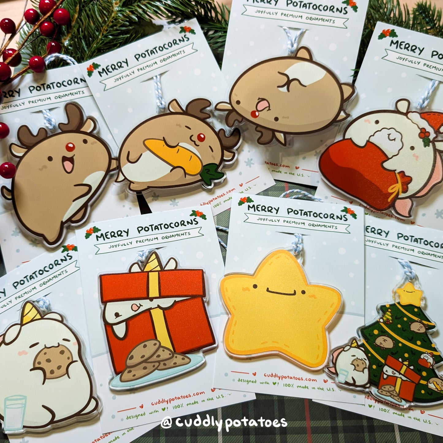 Merry Potatocorns - Ornament Set of 8