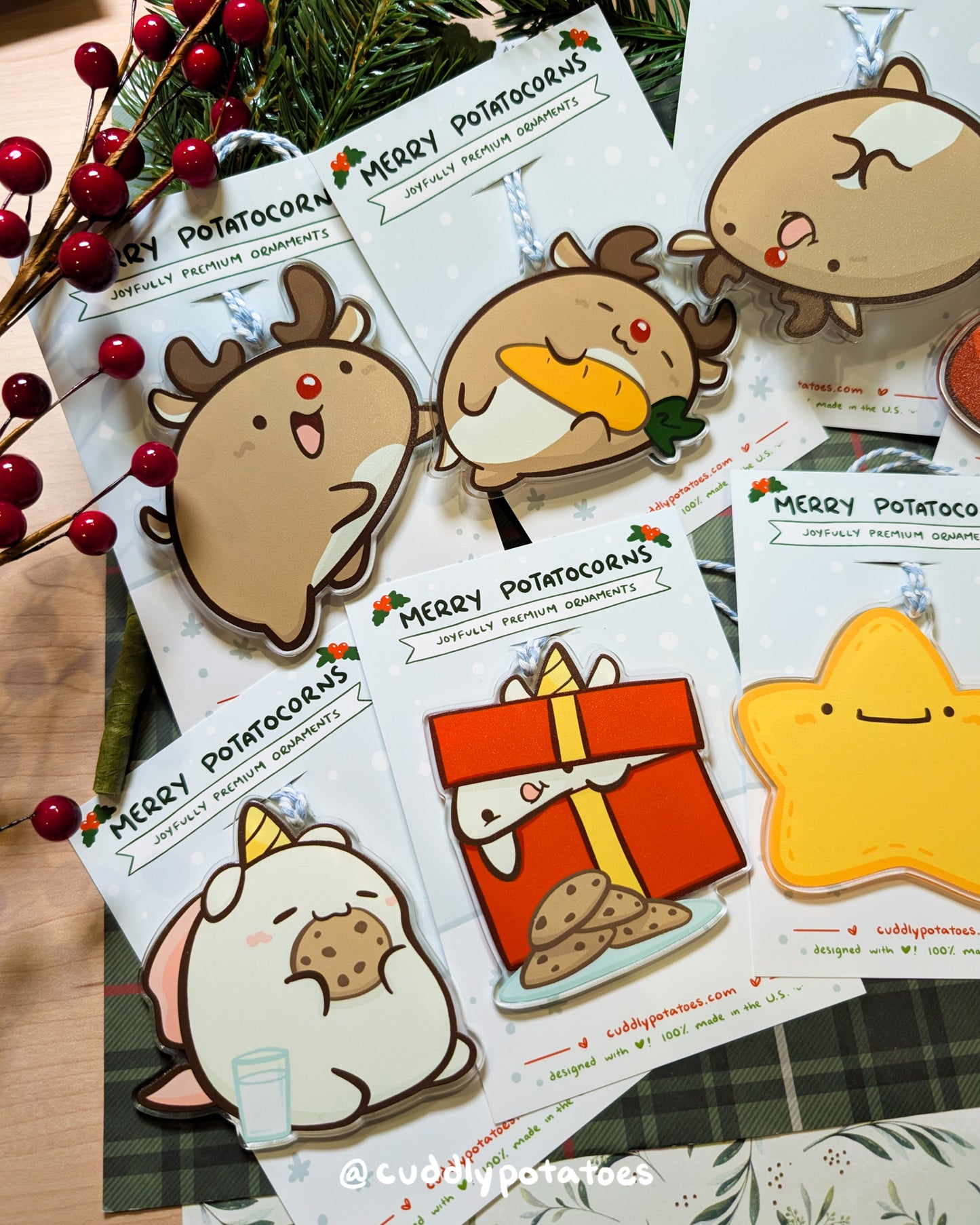 Merry Potatocorns - Ornament Set of 8