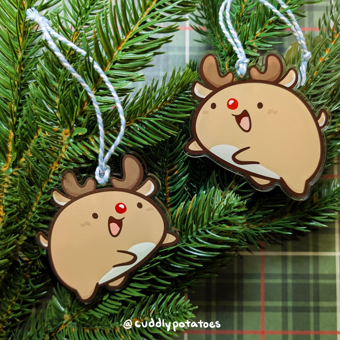 Jumping Reindeer Acrylic Ornament