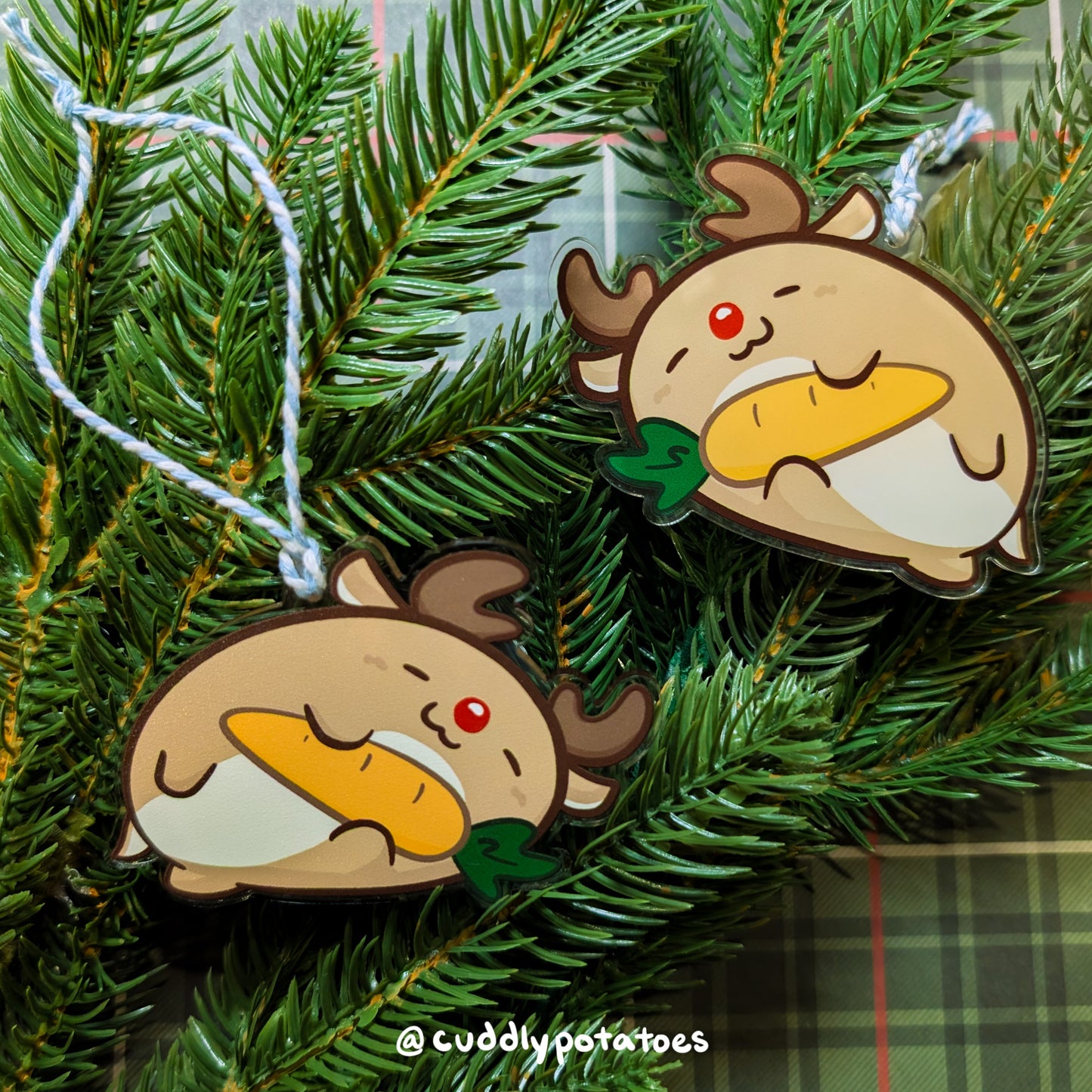 Carrot Reindeer Acrylic Ornament