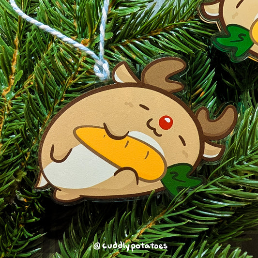 Carrot Reindeer Acrylic Ornament