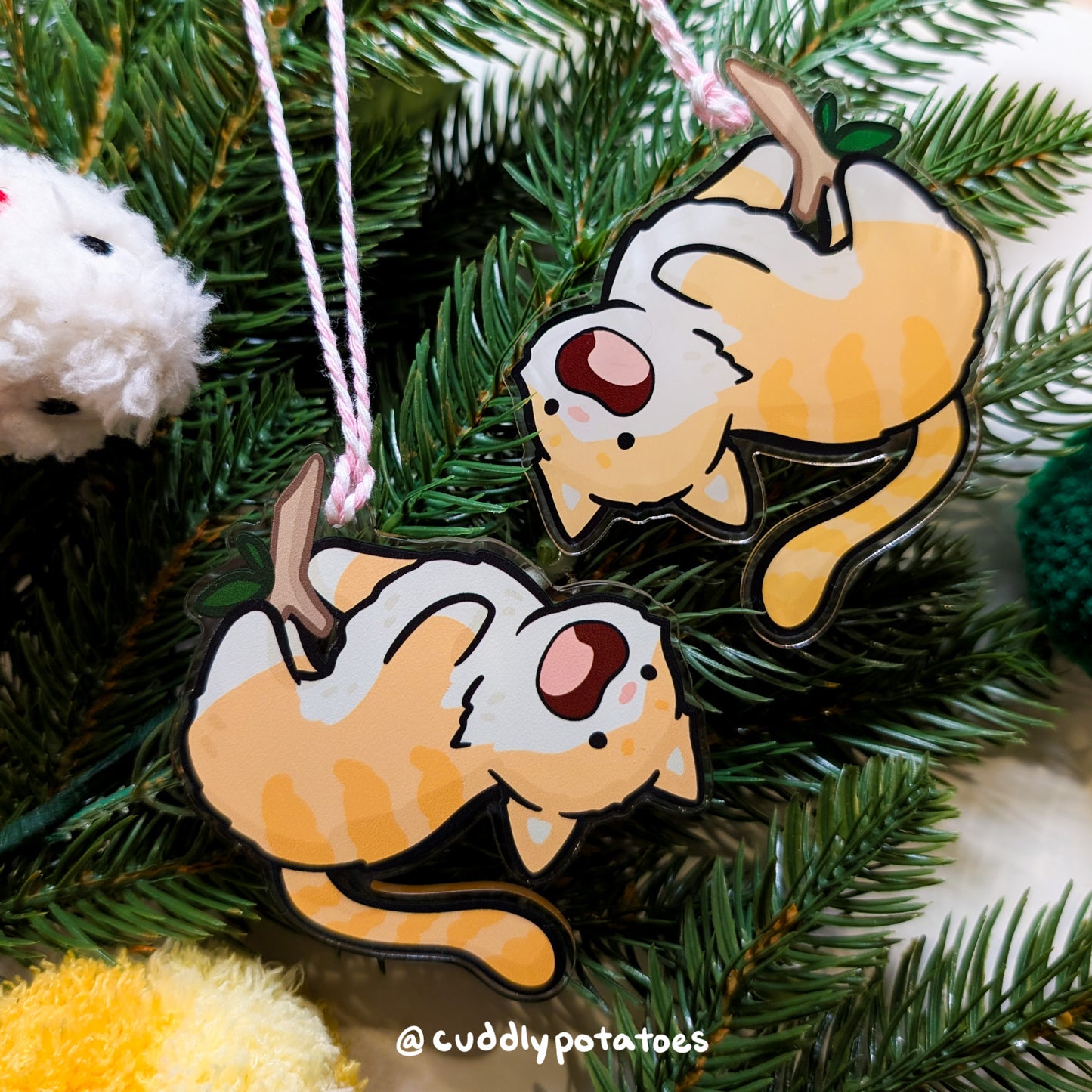 Orange Kitty Acrylic Ornament