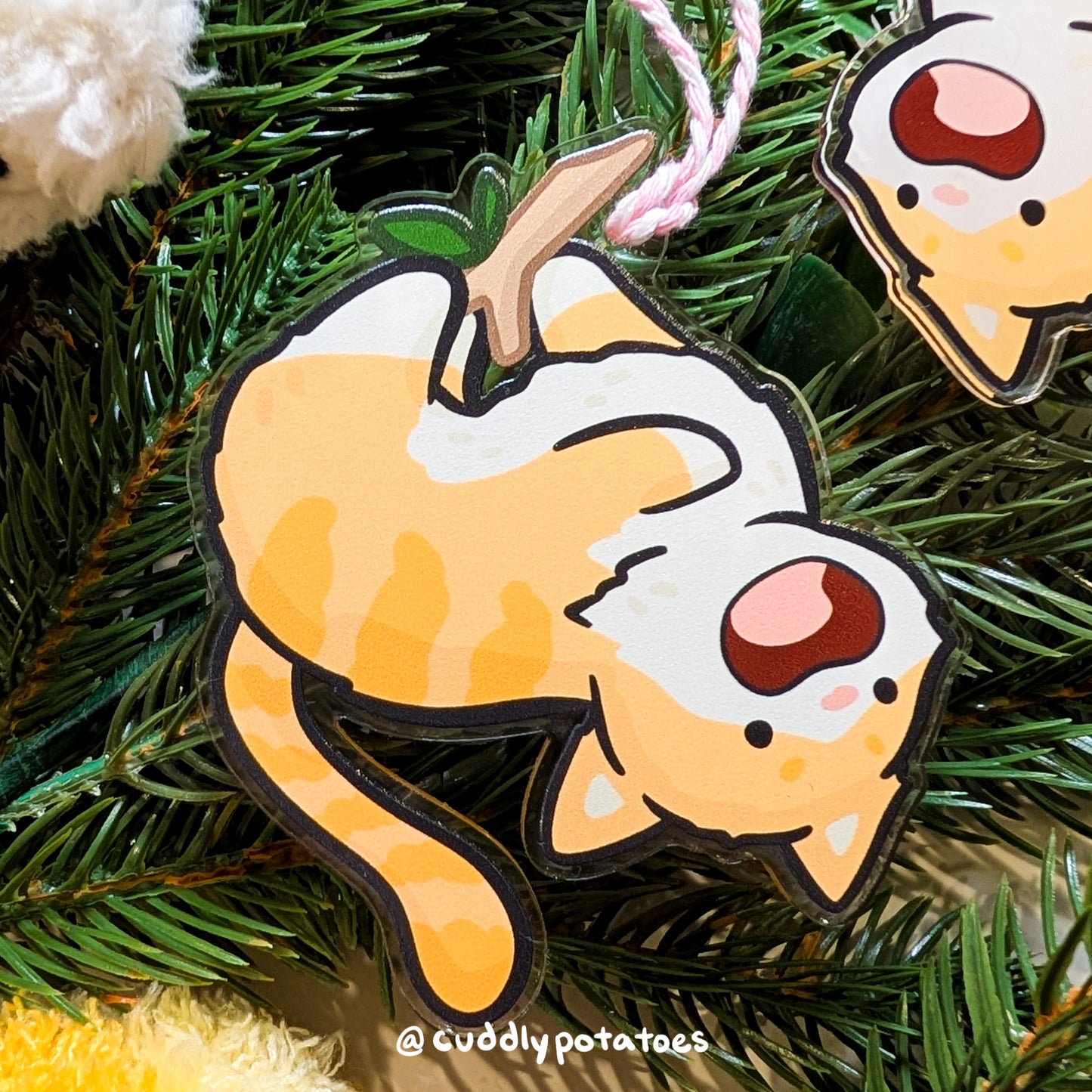 Orange Kitty Acrylic Ornament