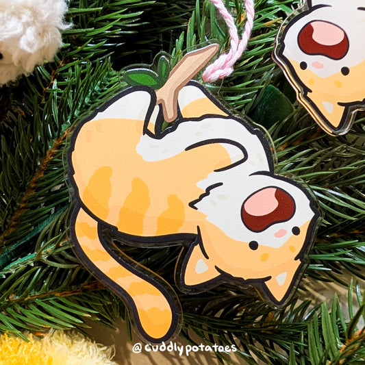 Orange Kitty Acrylic Ornament