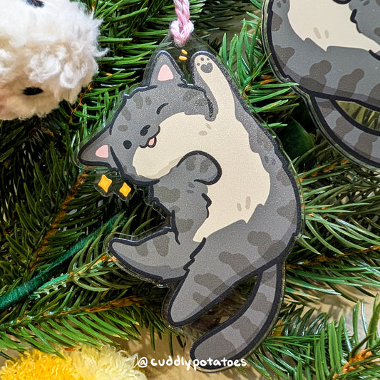 Tabby Kitty Acrylic Ornament