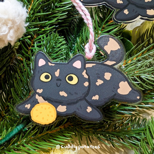 Tortie Kitty Acrylic Ornament