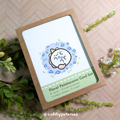 Floral Potatocorns - A2 Card Set of 8