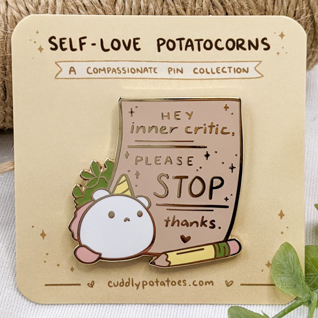 Letter Self-Love Potatocorn Enamel Pin – Cuddly Potatoes