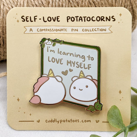 "Mirror" Self-Love Potatocorn Enamel Pin
