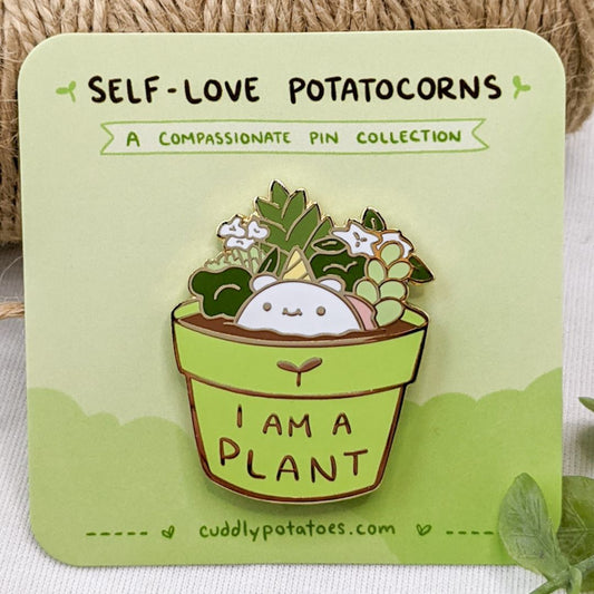 "Plant" Self-Love Potatocorn Enamel Pin