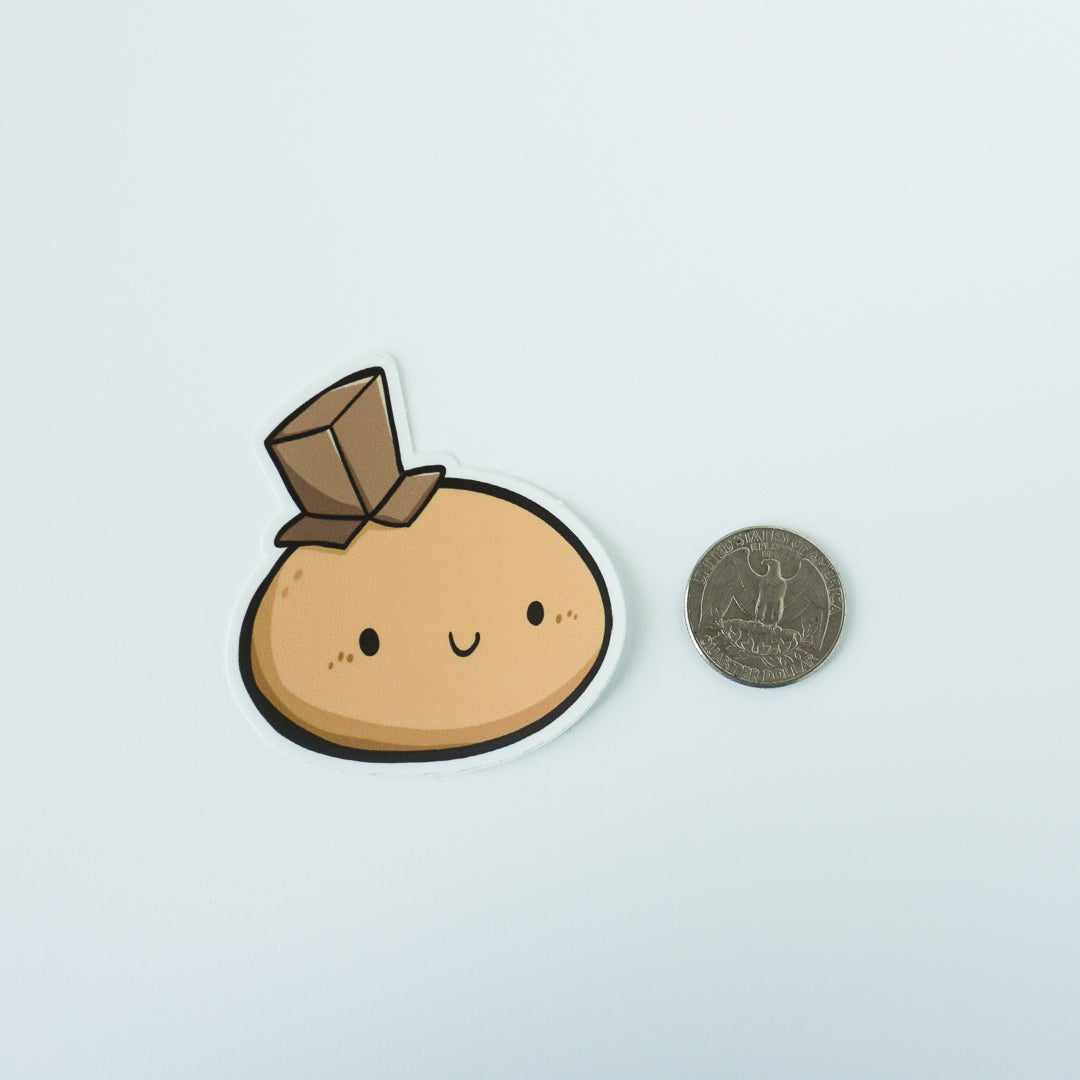 Cardboard Hat Potato Vinyl Sticker