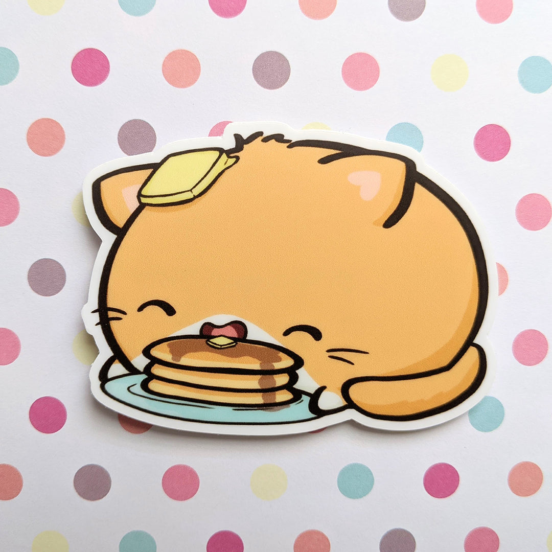 Pancake Cat Vinyl Sticker