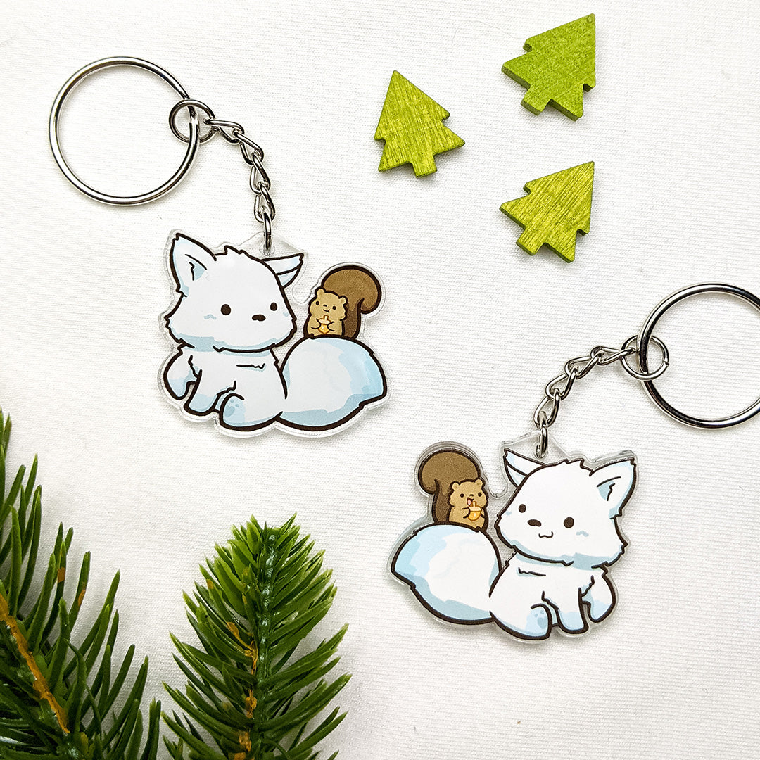 Arctic Fox Acrylic Charm