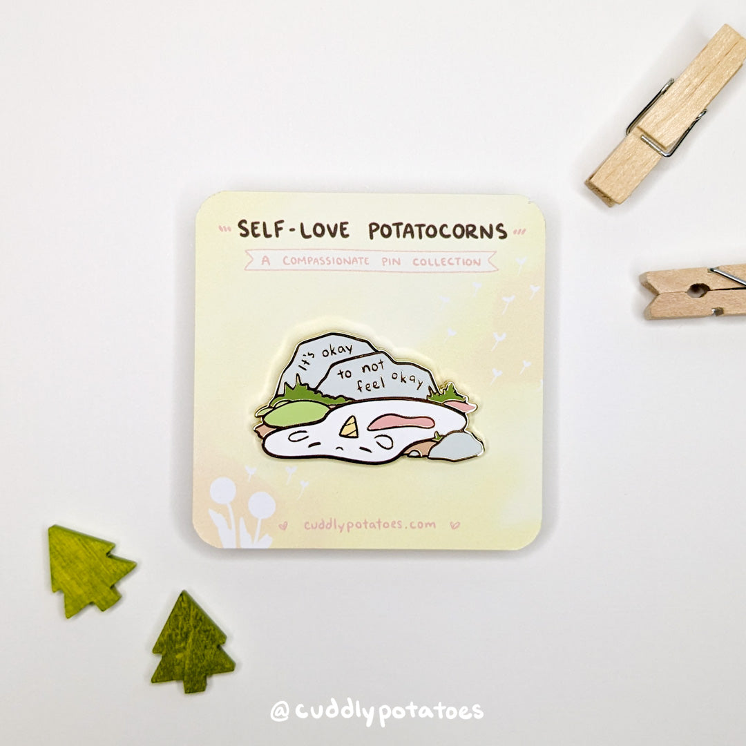 "Okay" Self-Love Potatocorn Enamel Pin