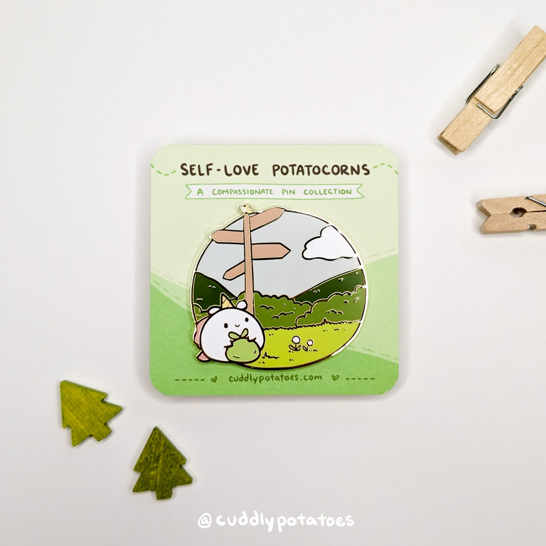 "Crossroads" Self-Love Potatocorn Enamel Pin