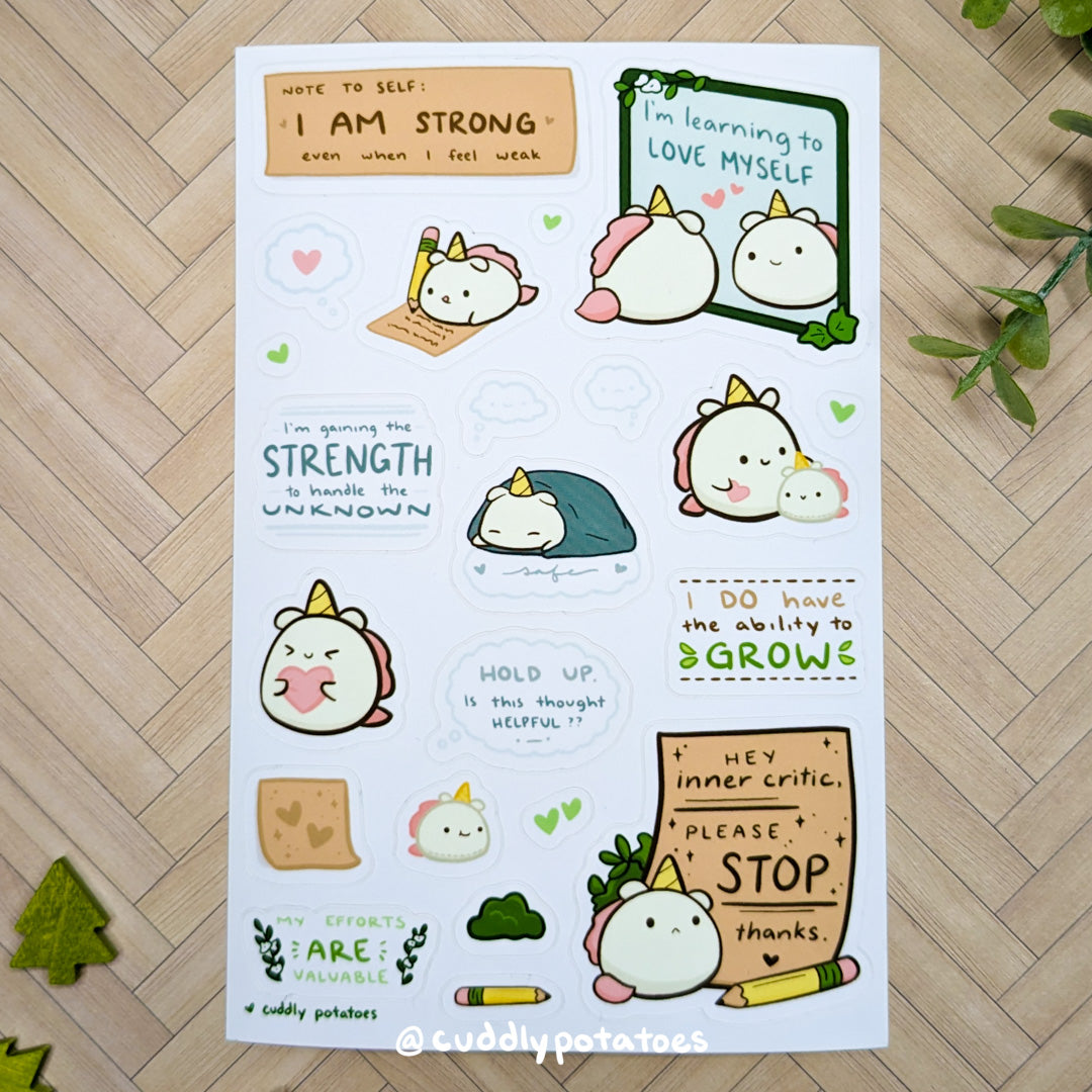 Check Strength Sticker Strength - Self-Love Sticker Sheet – Cuddly Potatoes