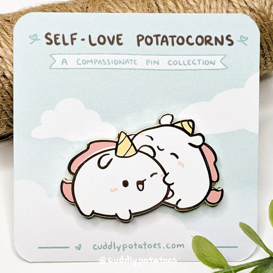 "Hugs" Self-Love Potatocorn Enamel Pin