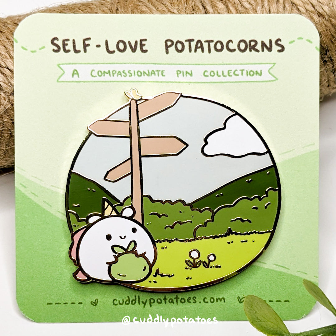 "Crossroads" Self-Love Potatocorn Enamel Pin