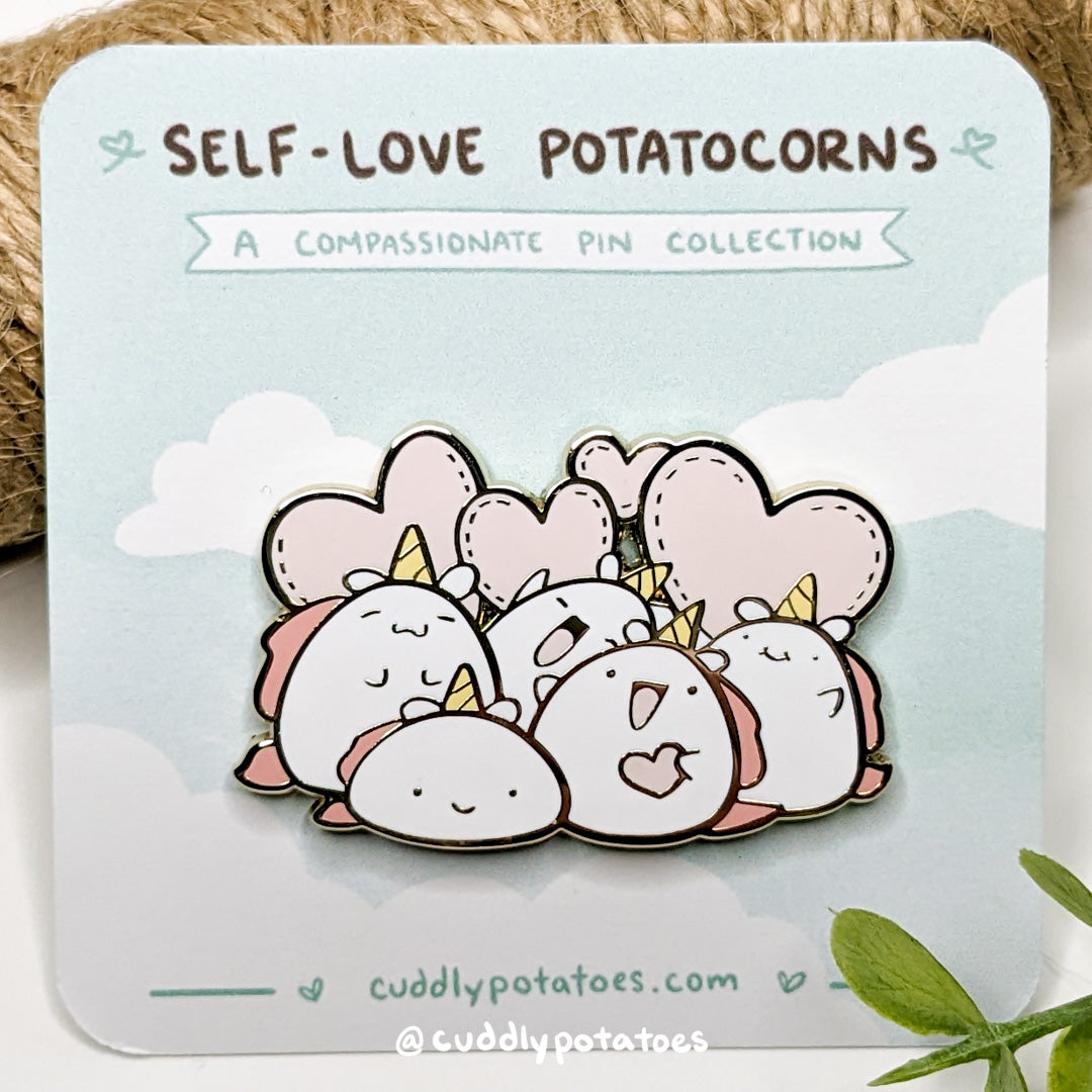 "Community" Self-Love Potatocorn Enamel Pin