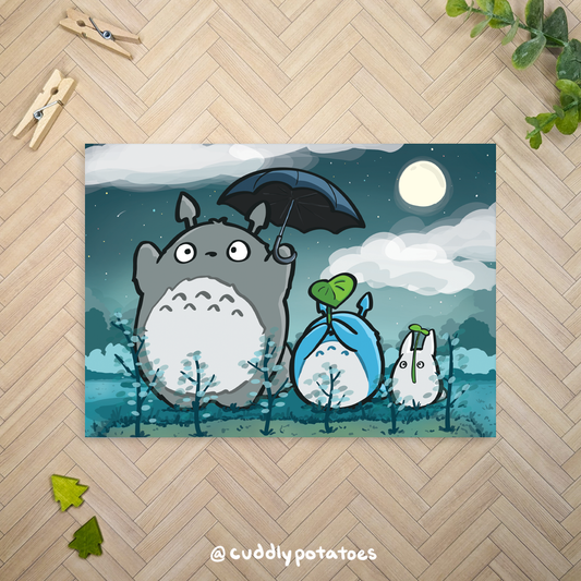 Growing Acorns with Totoro - 5x7 Print